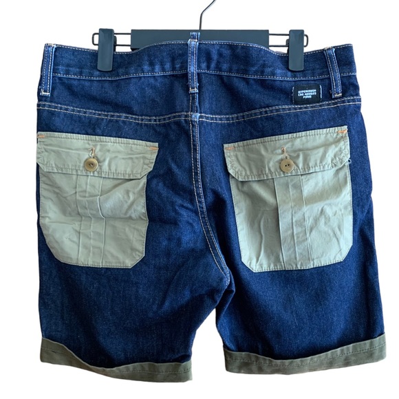 5/$20 Hypercrush blue brown khaki mix denim shorts M - Picture 2 of 7